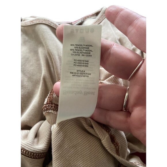 Aritzia Sunday Best Ribbed Corset Stitch Crop Top Beige Size S Neutral Retro - Picture 5 of 12